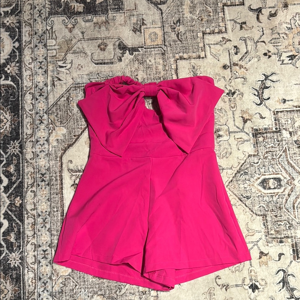 Pink Strapless Romper